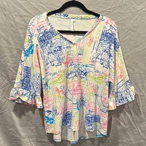 Lulu-B Multicolor Graphic Print Blouse